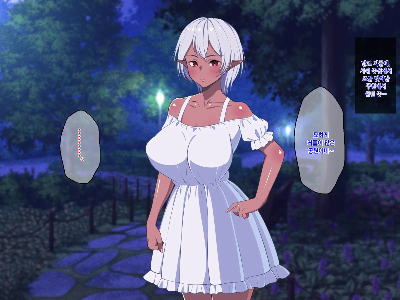 Ryuugakusei Wa Kasshoku Bakunyuu Dark Elf! | 유학생은 갈색 피부의 폭유 다크 엘프!